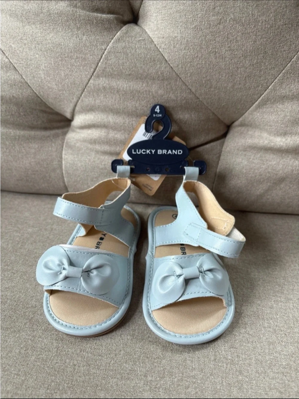 Light Blue Bow Baby Girl Sandals